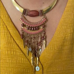 Moroccan inspired mauve statement necklace